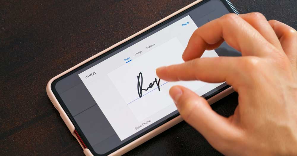 Firma electrónica en smartphone