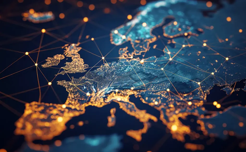 mapa europa con conexiones
