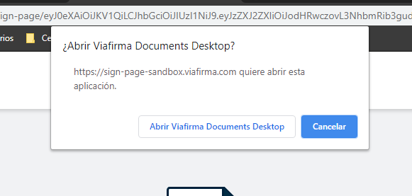 Permisos para abrir Viafirma Documents Desktop