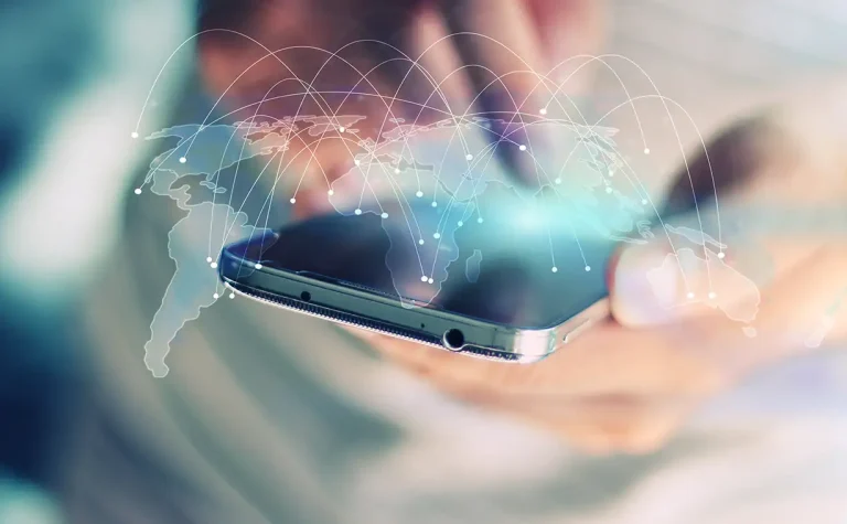 Movil con mapa resaltado