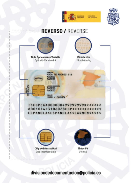 Reverso del nuevo DNI 4.0