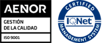 logotipo sello aenor ISO 9001 certificado IQNet