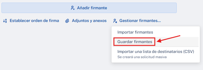 Guardar firmantes
