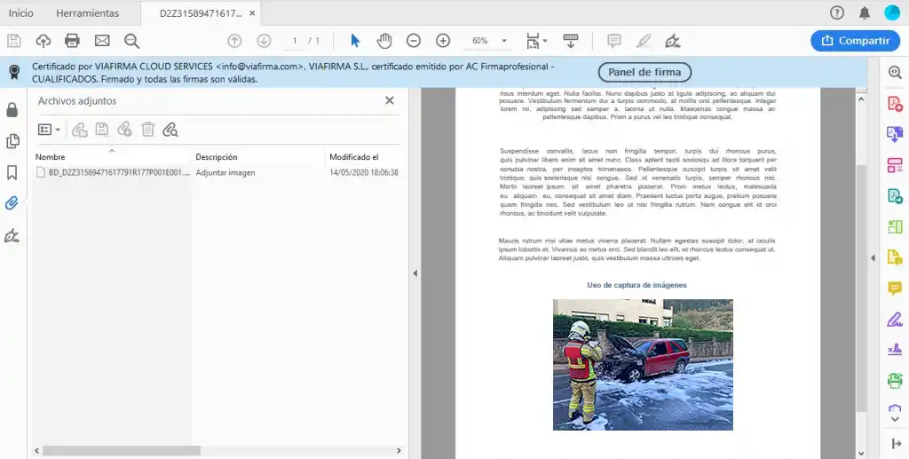 imagen de adjunto en proceso de firma