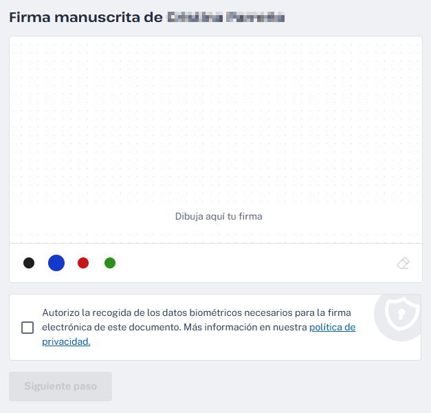 Lienzo firma biométrica Viafirma