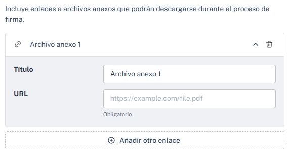 Opciones en los anexos