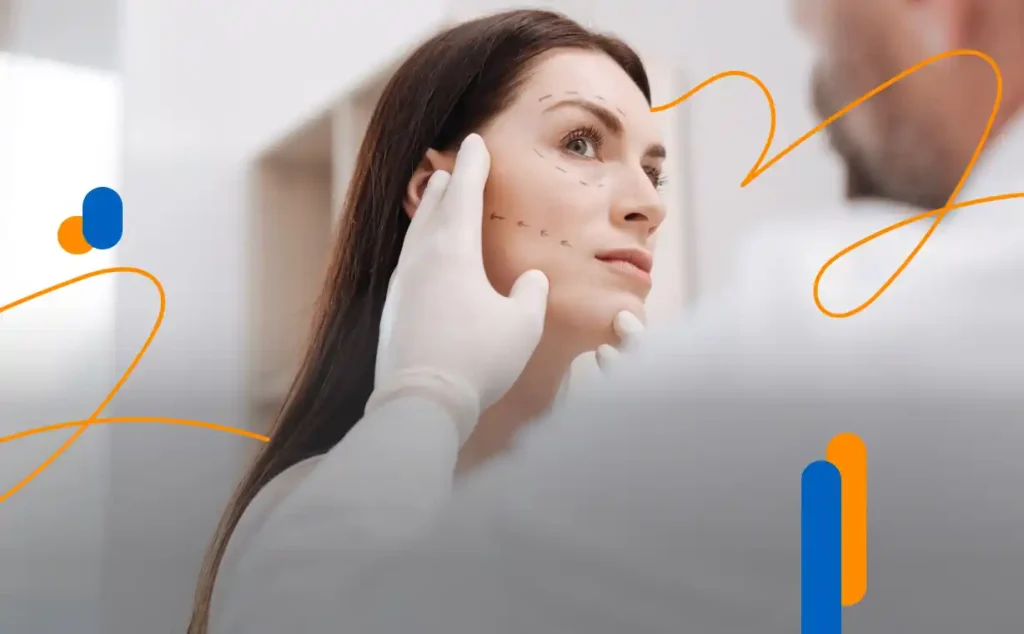 doctor performing an advanced aesthetic treatment on a woman in his office