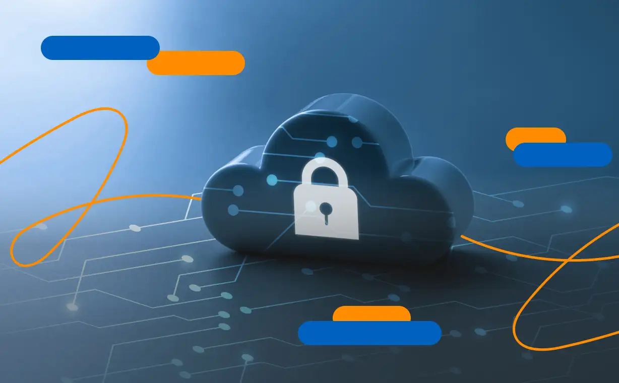 Nube con candado representando seguridad digital en la nube, ideal para ilustrar el uso de un gestor de certificados digitales en empresas
