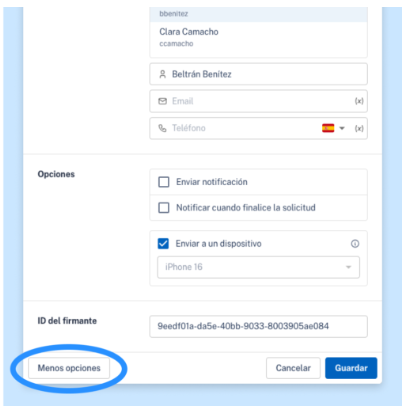 Firma en app móvil