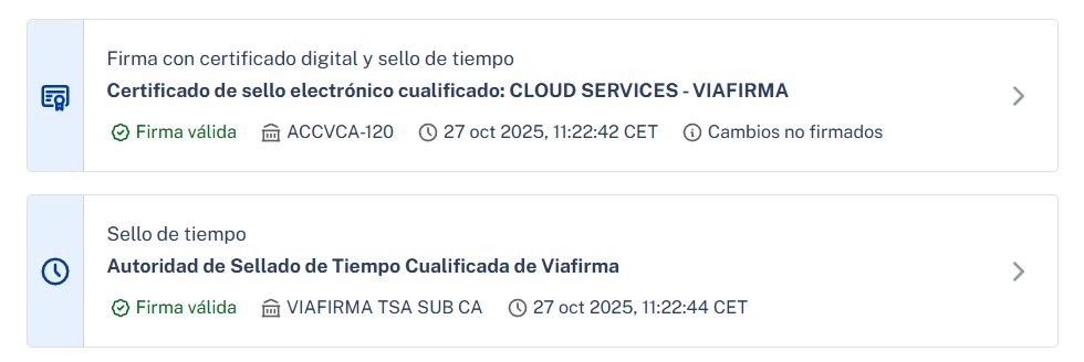Auditoría - Firma con certificado digital y sello