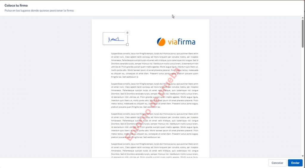 Firmante, colocar firma manuscrita