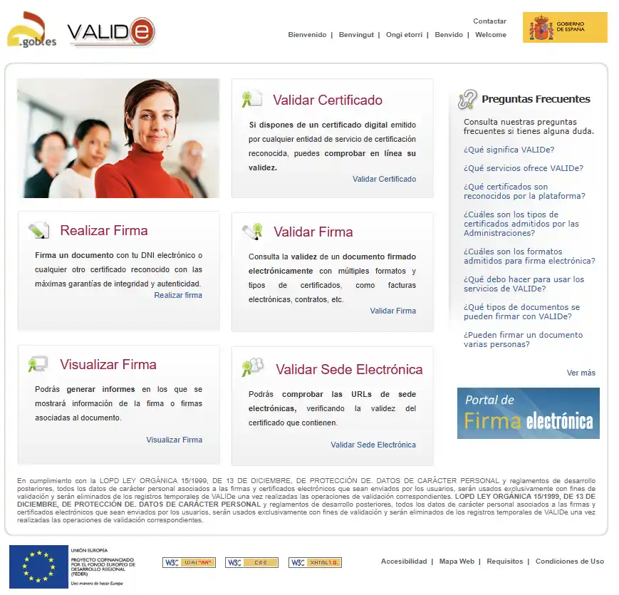 imagen de validación de firmas de gobierno de España